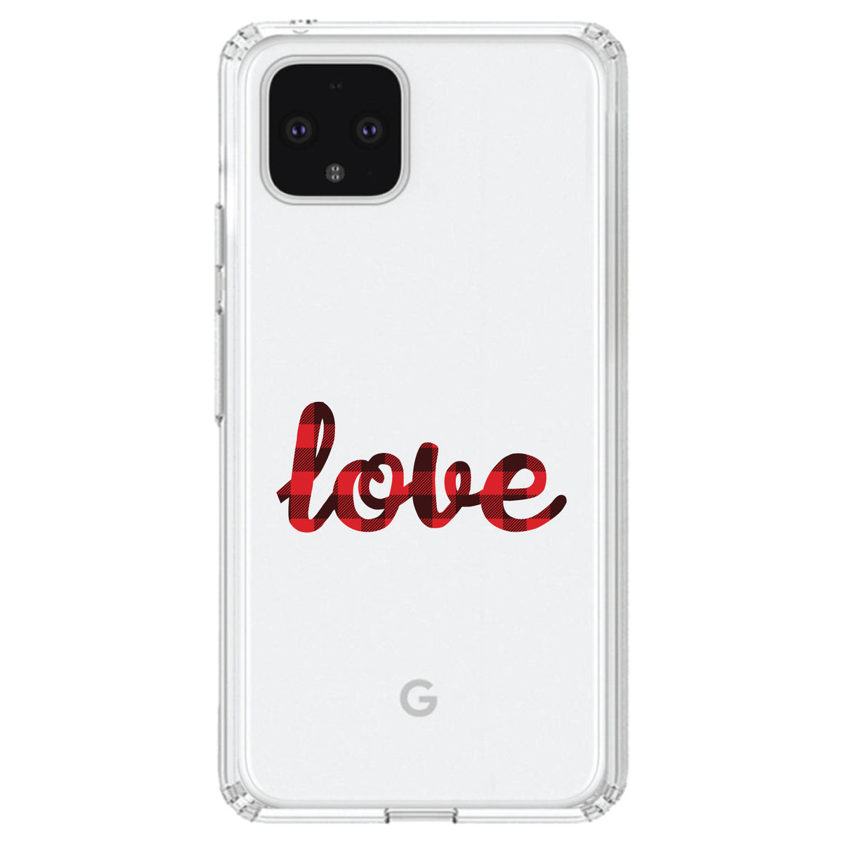 Buffalo Love, Red Black Plaid Clear Shockproof iPhone Case, view 23