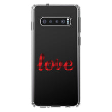 DistinctInk® Clear Shockproof Hybrid Case for Apple iPhone / Samsung Galaxy / Google Pixel - Buffalo Love - Red Black Plaid