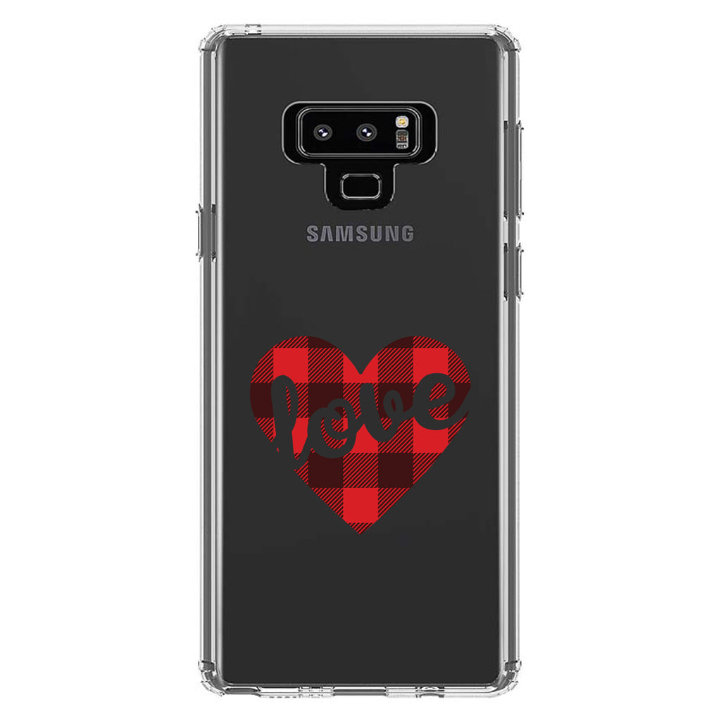 Buffalo Love Heart, Red Black Plaid Clear Shockproof iPhone Case, view 11