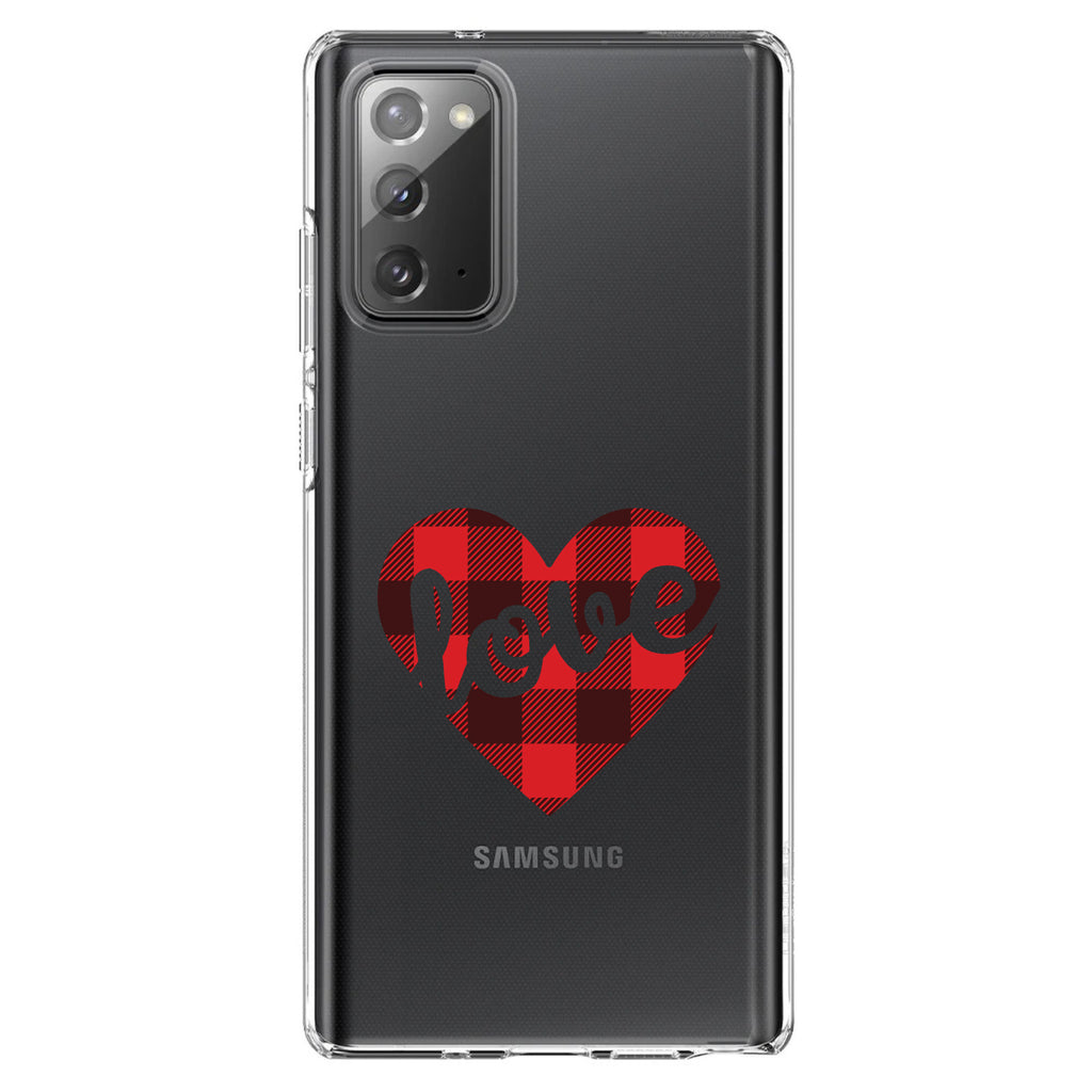 Buffalo Love Heart, Red Black Plaid Clear Shockproof iPhone Case, view 7