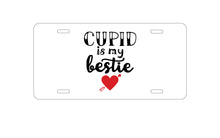 DistinctInk Custom Aluminum Decorative Vanity Front License Plate - Cupid is My Bestie - Heart - Valentine