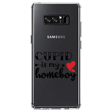 DistinctInk® Clear Shockproof Hybrid Case for Apple iPhone / Samsung Galaxy / Google Pixel - Cupid is My Homeboy - Heart - Valentine