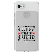 DistinctInk® Clear Shockproof Hybrid Case for Apple iPhone / Samsung Galaxy / Google Pixel - Cuter Than Cupid - Valentine