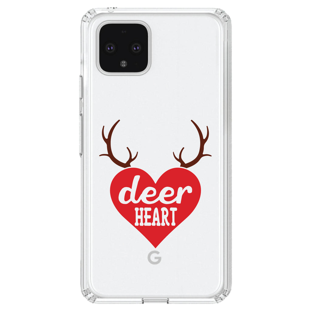 Deer Heart, Red Antlers Clear Shockproof iPhone Case, view 23