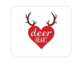 Custom Foam Rubber Mouse Pad - Deer Heart - Red Antlers