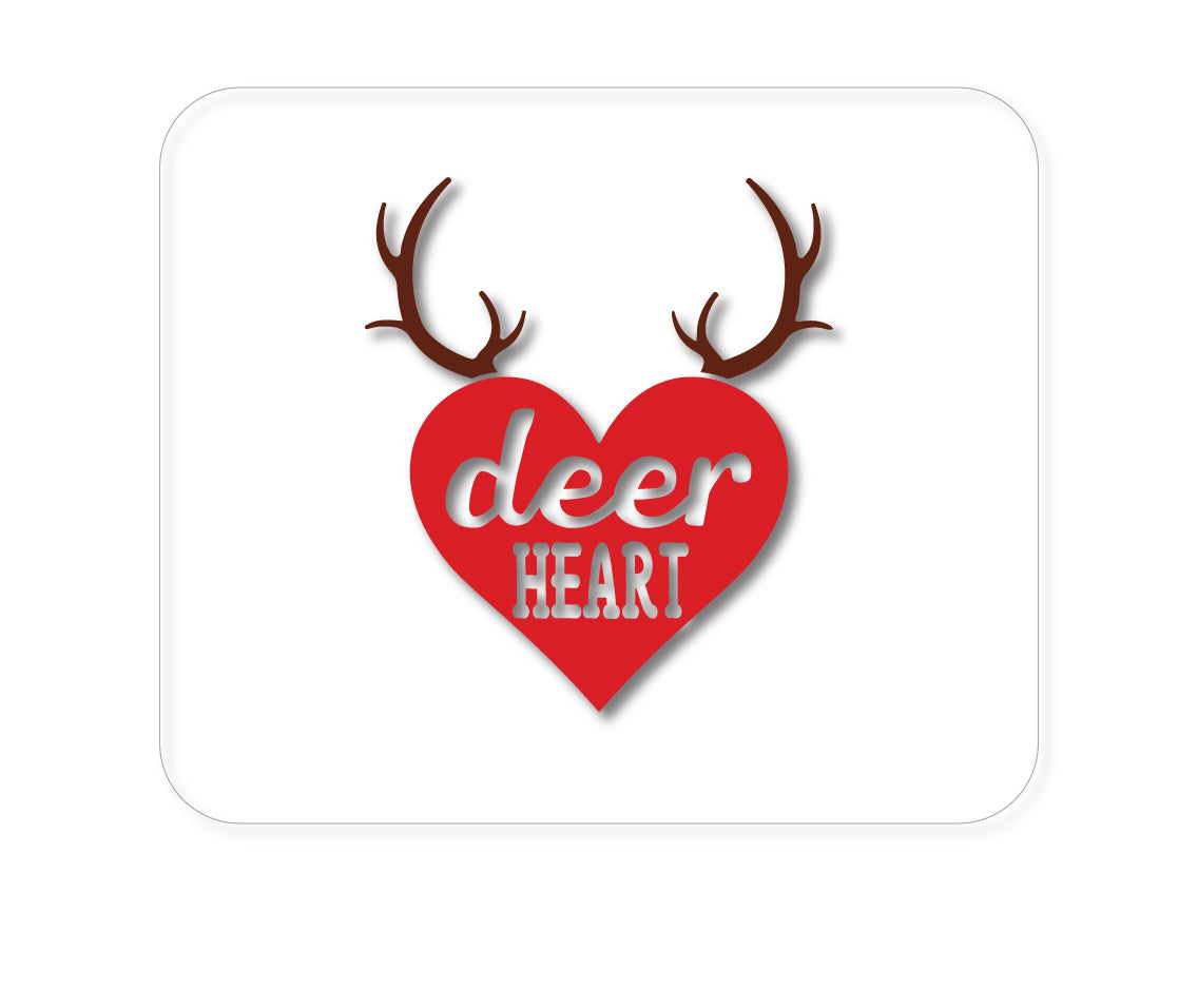 Custom Foam Rubber Mouse Pad - Deer Heart - Red Antlers