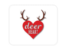 DistinctInk Custom Foam Rubber Mouse Pad - 1/4" Thick - Deer Heart - Red Antlers