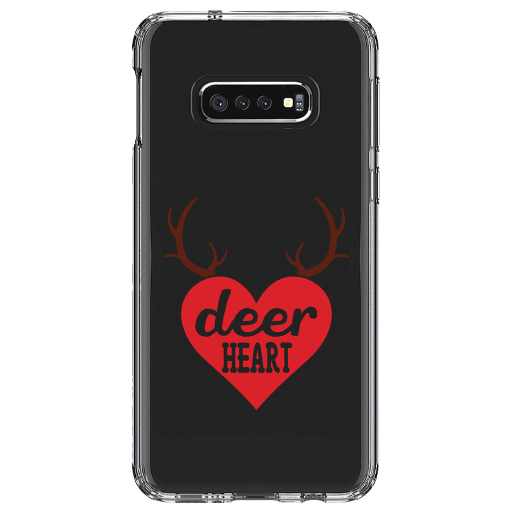 Deer Heart, Red Antlers Clear Shockproof iPhone Case, view 18