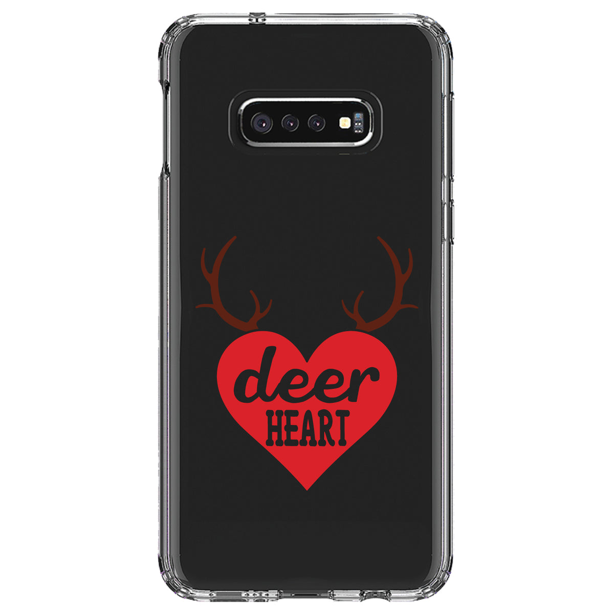 Deer Heart, Red Antlers Clear Shockproof iPhone Case, view 18