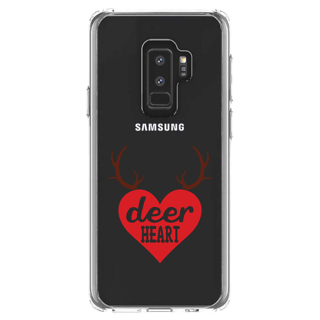 Deer Heart, Red Antlers Clear Shockproof iPhone Case, view 20