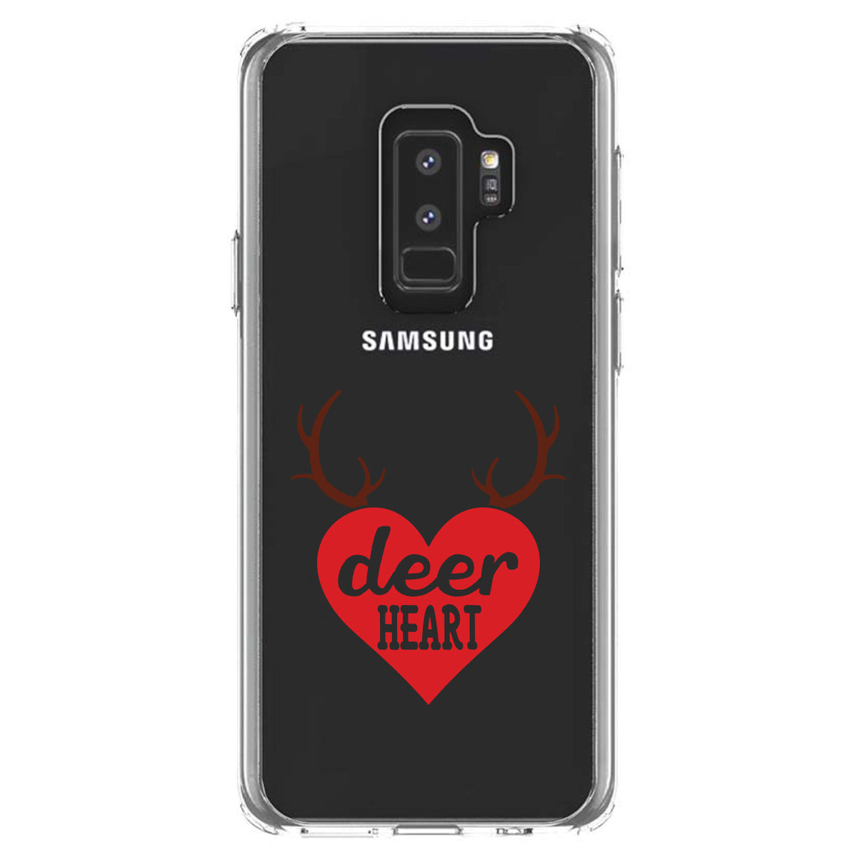 Deer Heart, Red Antlers Clear Shockproof iPhone Case, view 20