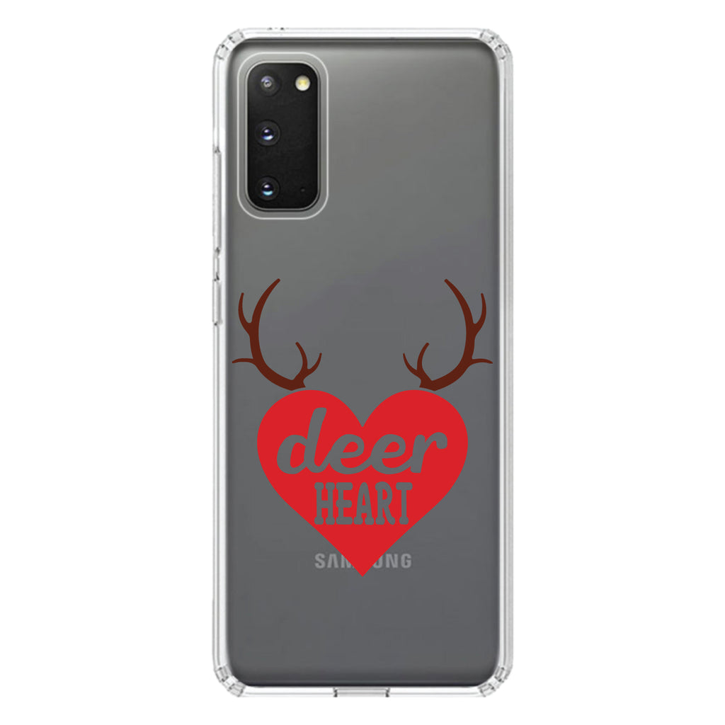 Deer Heart, Red Antlers Clear Shockproof iPhone Case, view 14