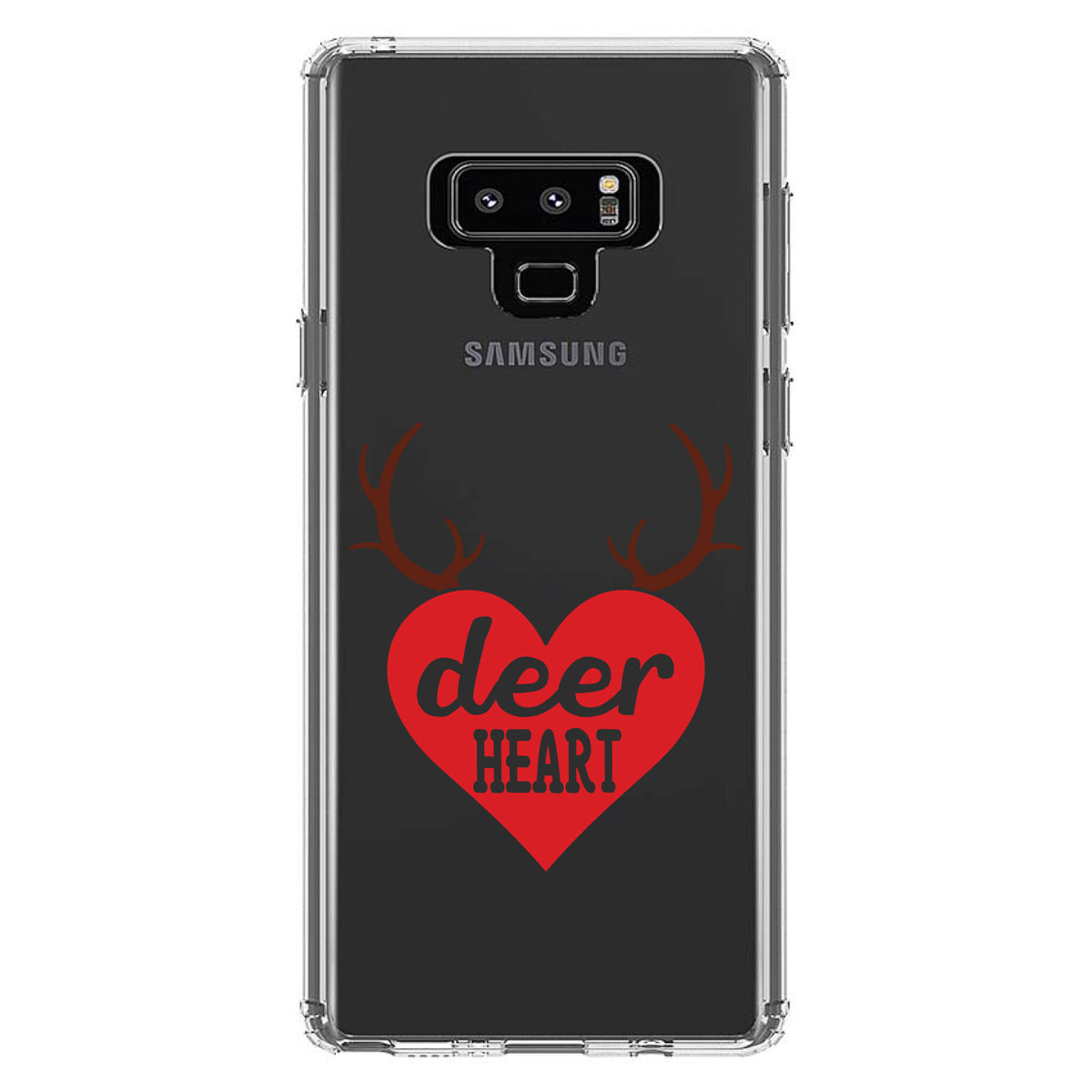 Deer Heart, Red Antlers Clear Shockproof iPhone Case, view 11