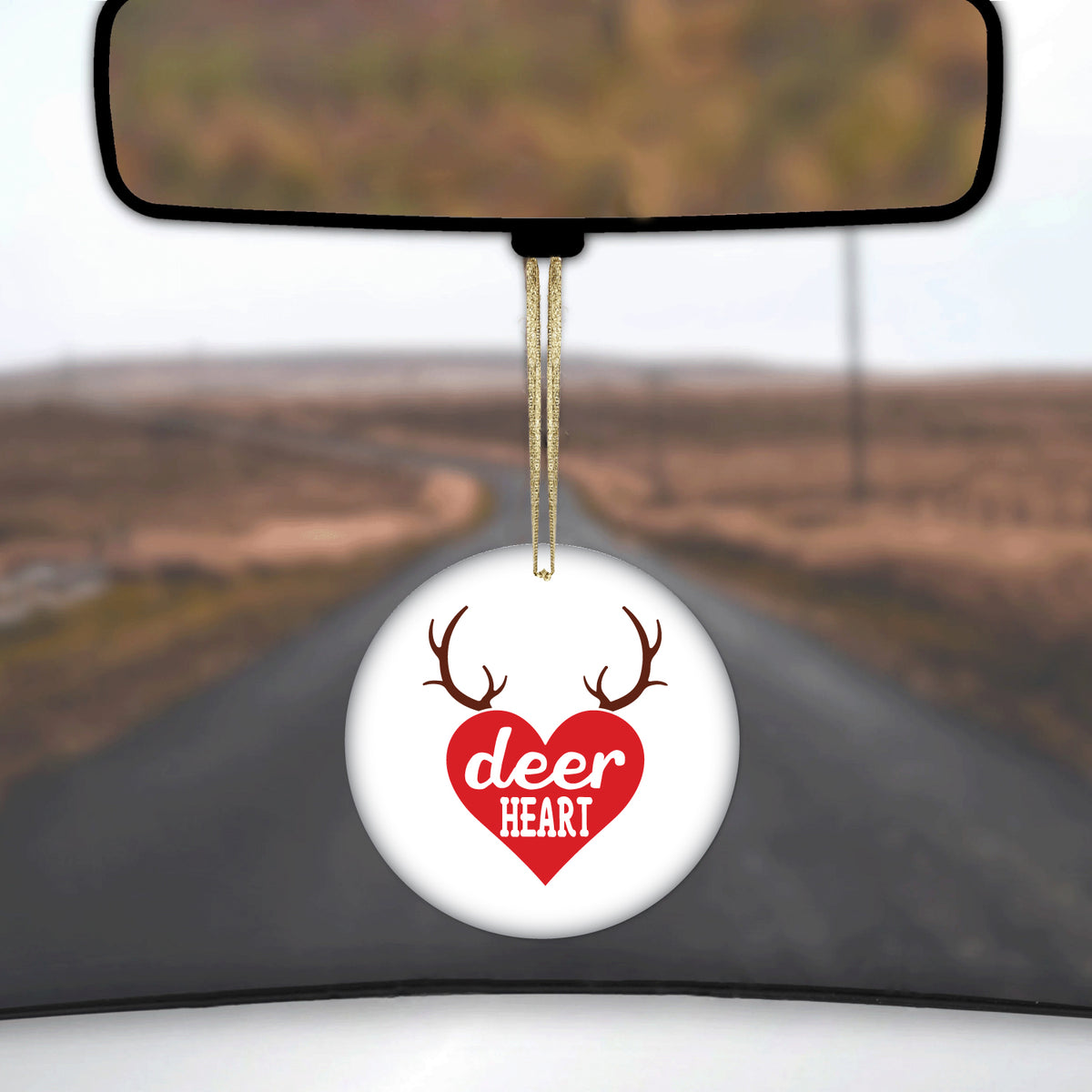 Red Antlers Ceramic Ornament, view 3
