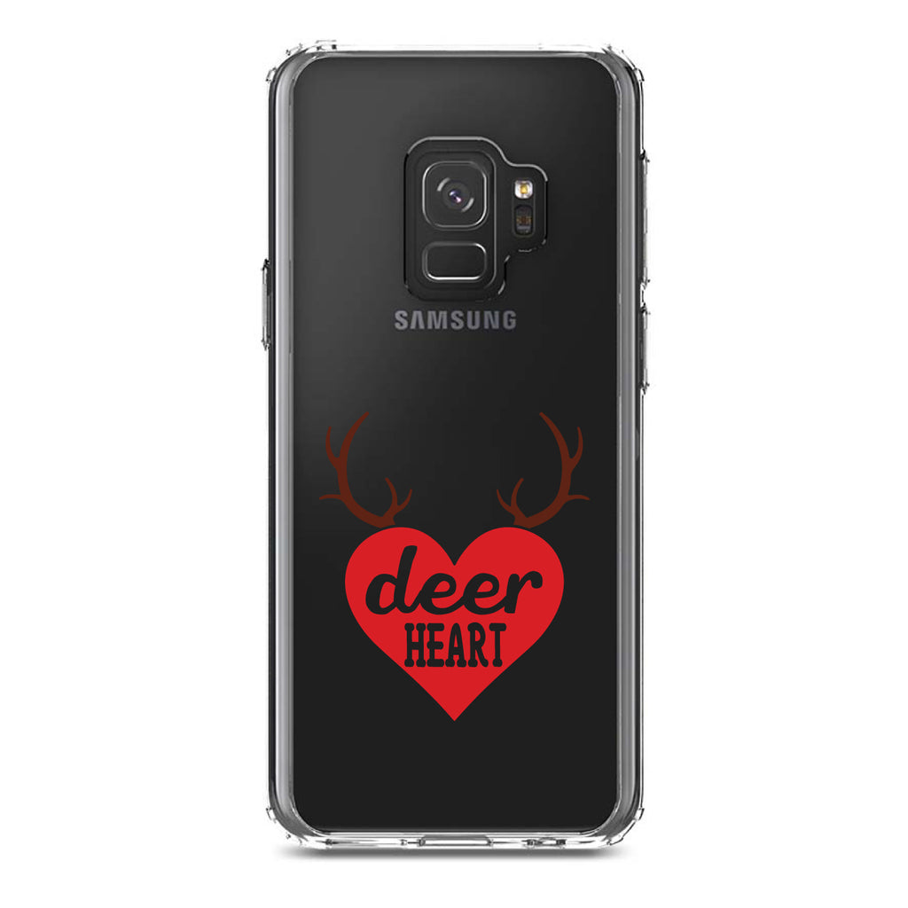 Deer Heart, Red Antlers Clear Shockproof iPhone Case, view 19