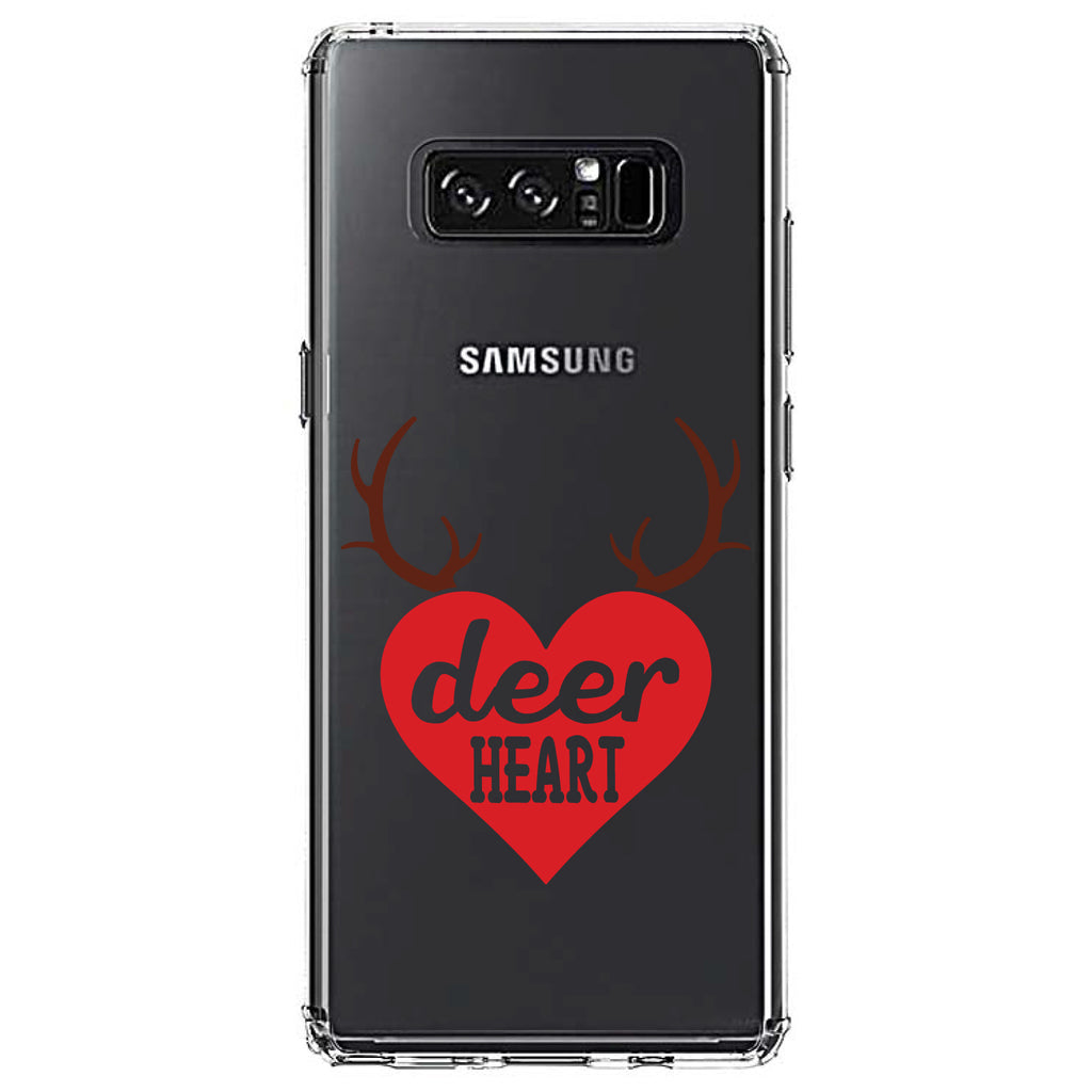Deer Heart, Red Antlers Clear Shockproof iPhone Case, view 12