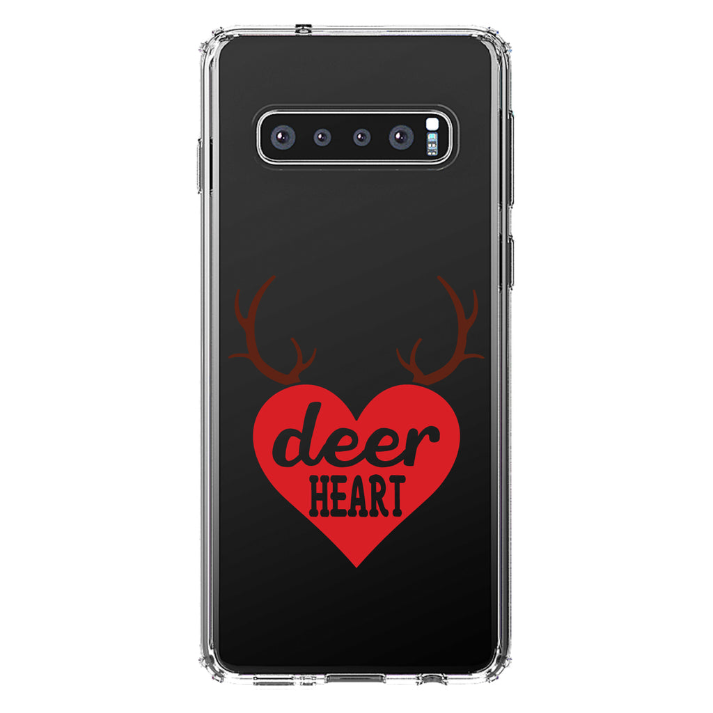 Deer Heart, Red Antlers Clear Shockproof iPhone Case, view 16