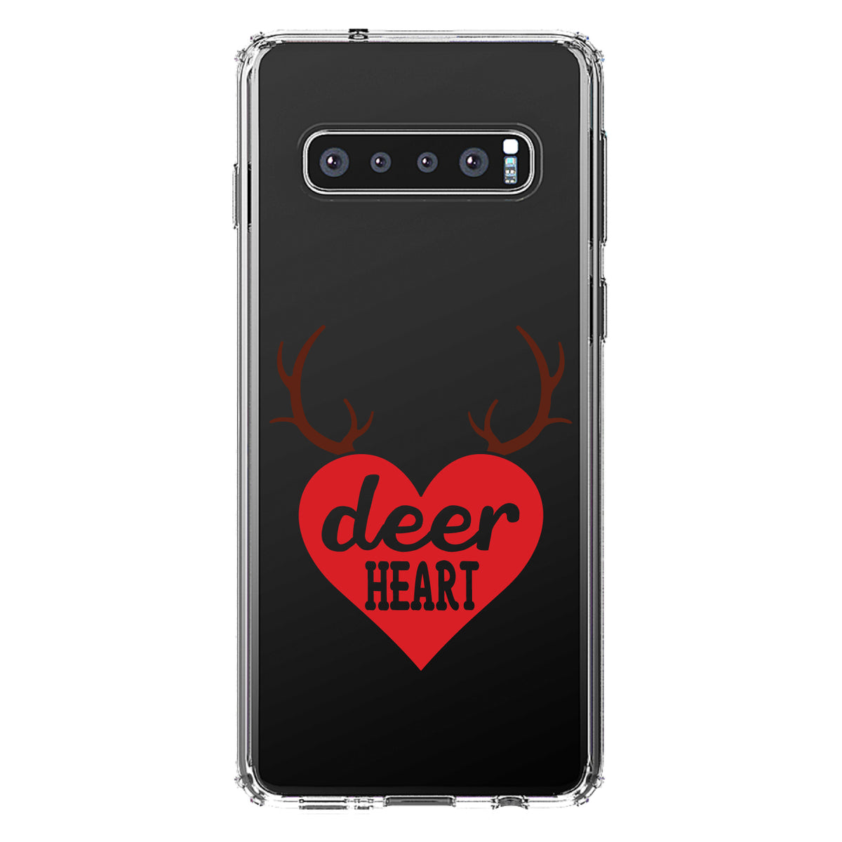 Deer Heart, Red Antlers Clear Shockproof iPhone Case, view 16