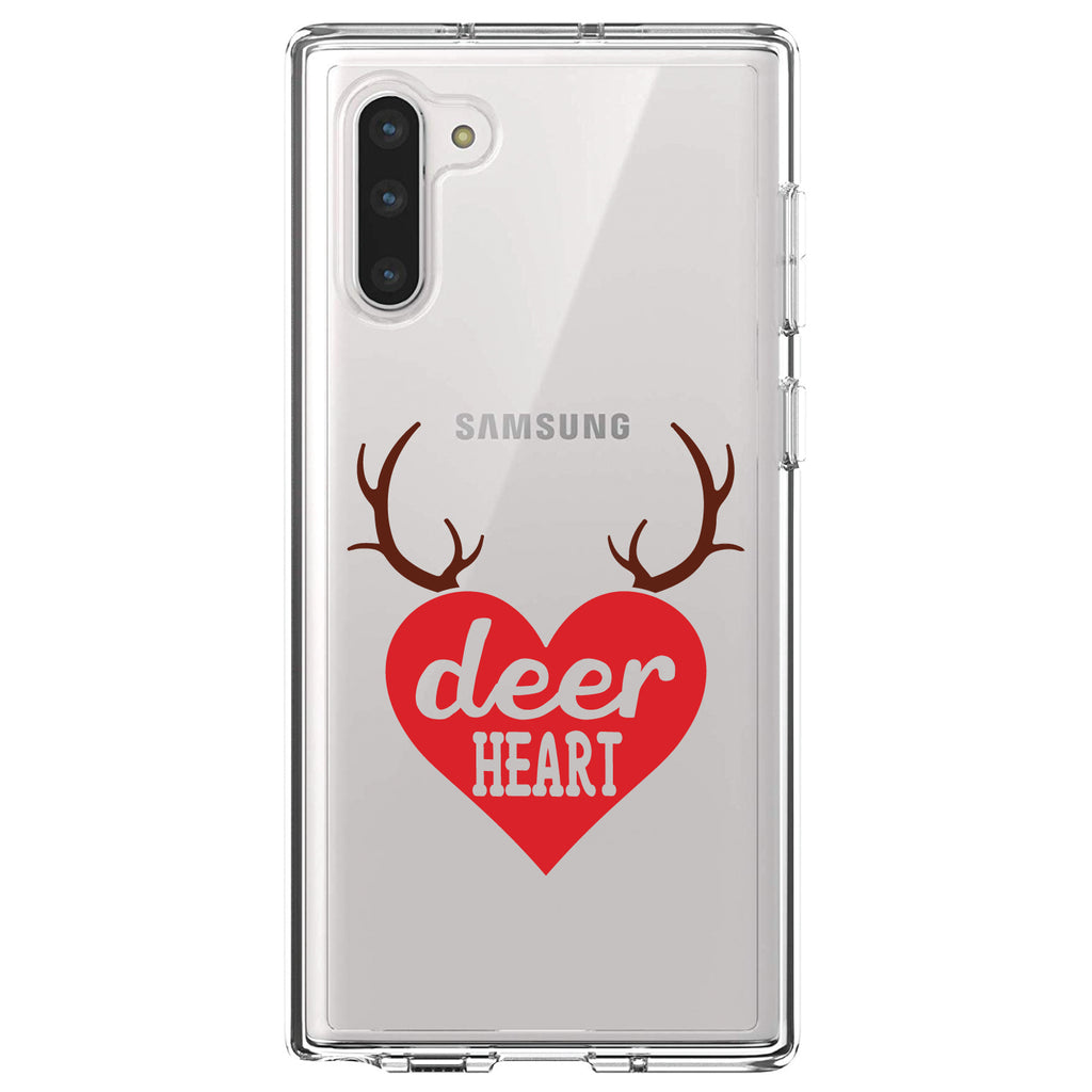Deer Heart, Red Antlers Clear Shockproof iPhone Case, view 9