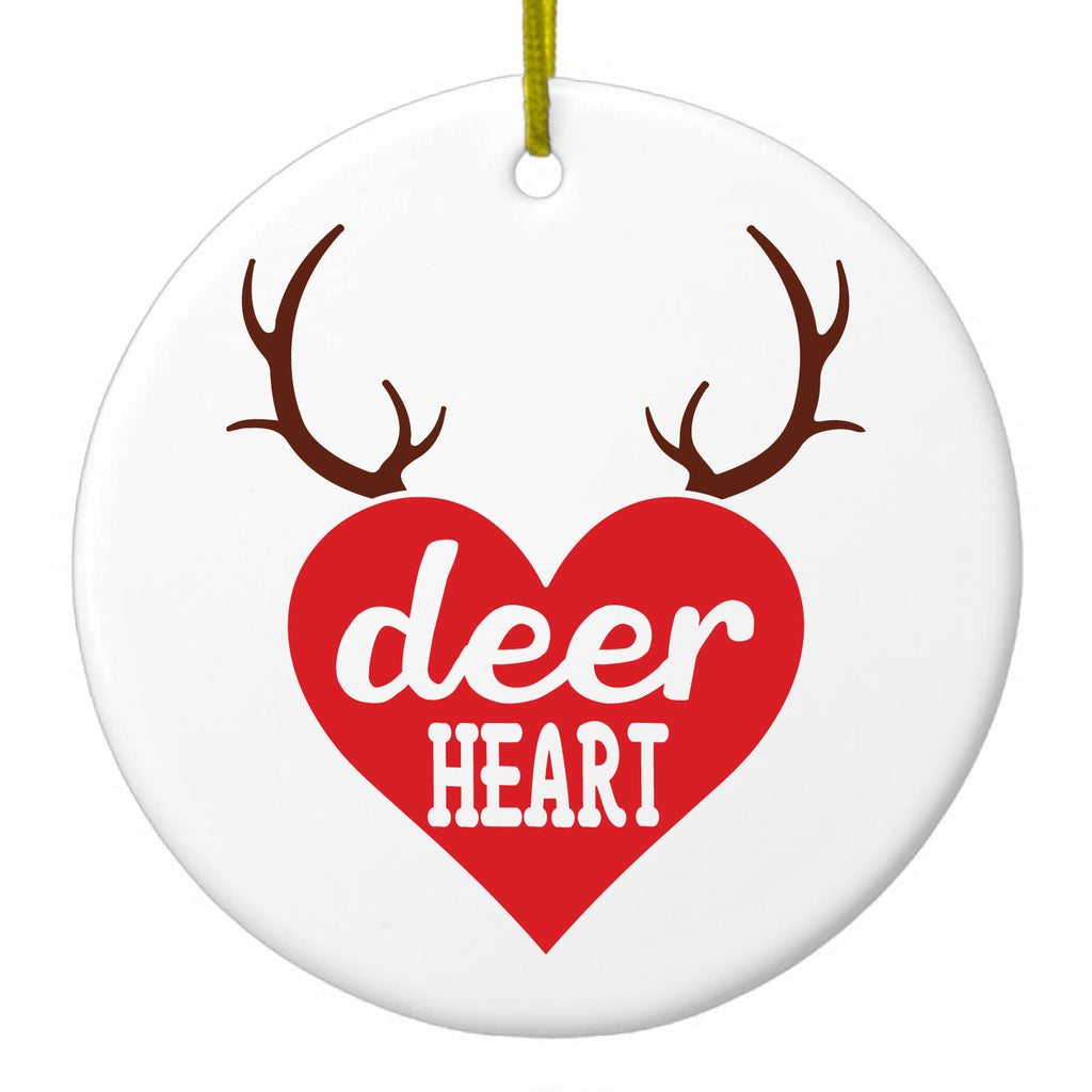Red Antlers Ceramic Ornament