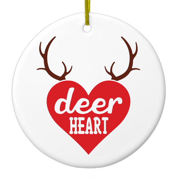 Red Antlers Ceramic Ornament