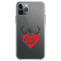 Deer Love, Red Antlers Clear Shockproof iPhone Case
