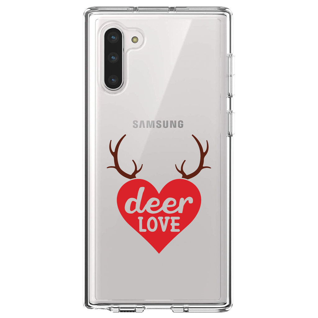 Deer Love, Red Antlers Clear Shockproof iPhone Case, view 9
