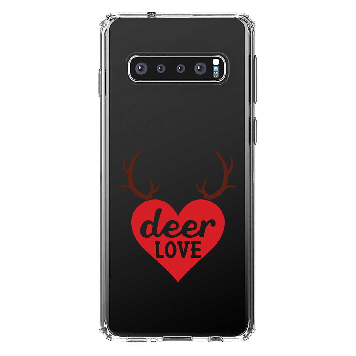 Deer Love, Red Antlers Clear Shockproof iPhone Case, view 17