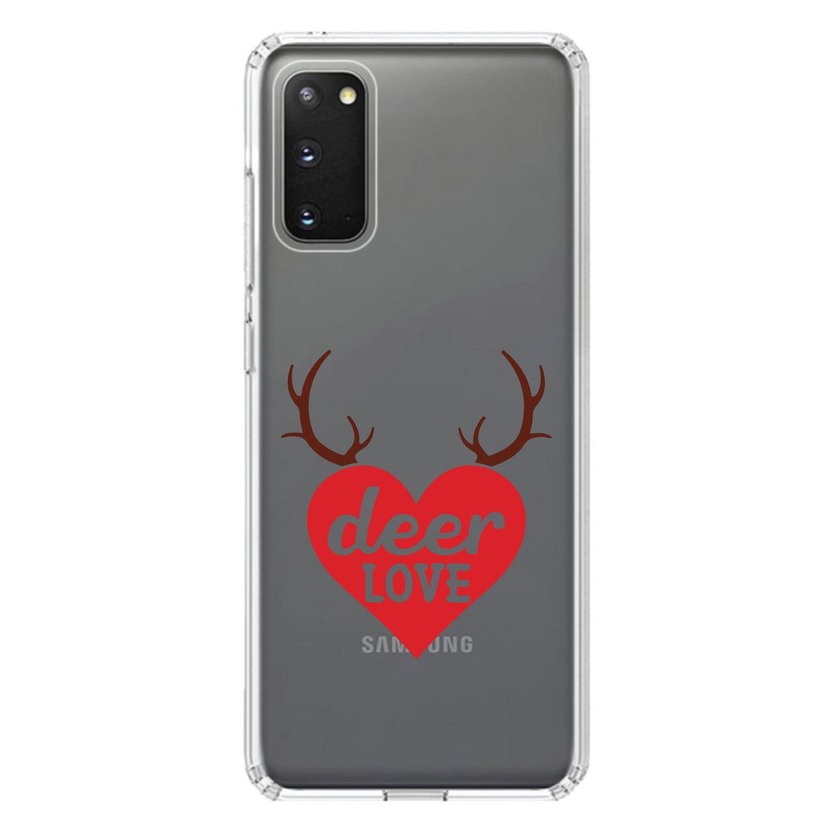 Deer Love, Red Antlers Clear Shockproof iPhone Case, view 14