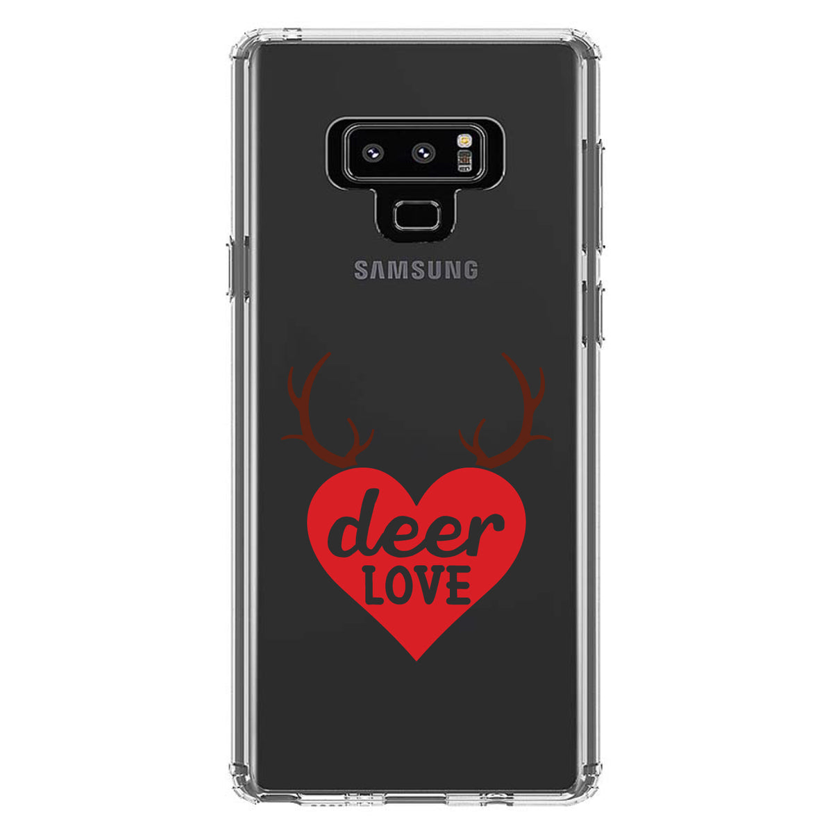 Deer Love, Red Antlers Clear Shockproof iPhone Case, view 11
