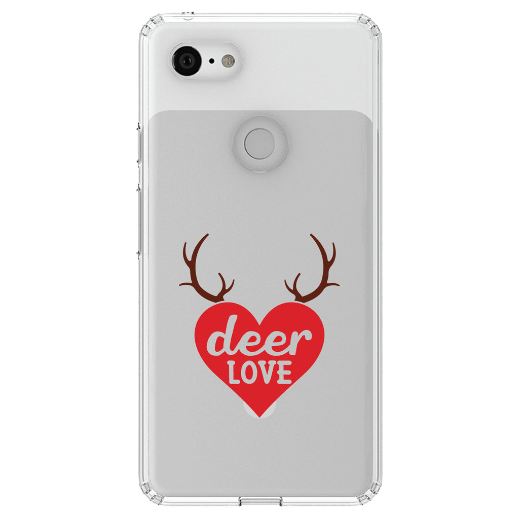 Deer Love, Red Antlers Clear Shockproof iPhone Case, view 21