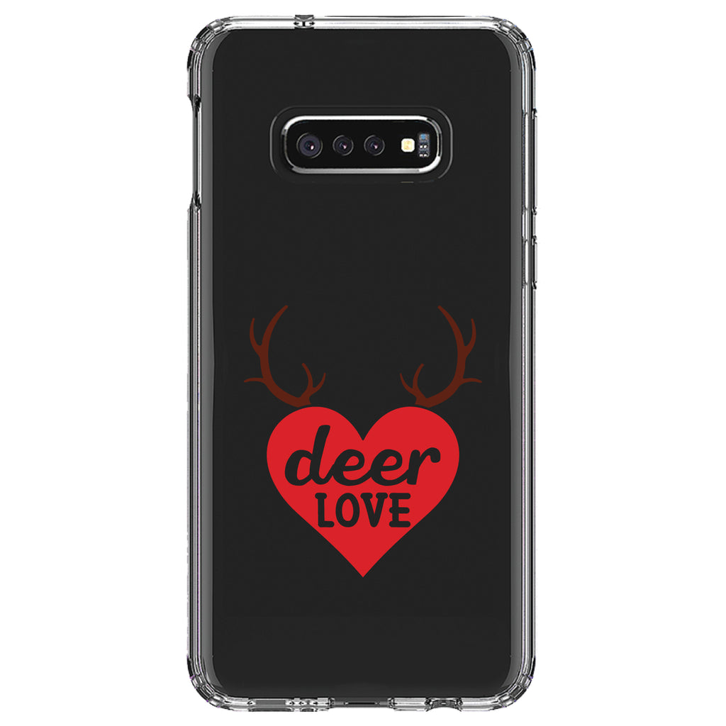 Deer Love, Red Antlers Clear Shockproof iPhone Case, view 18