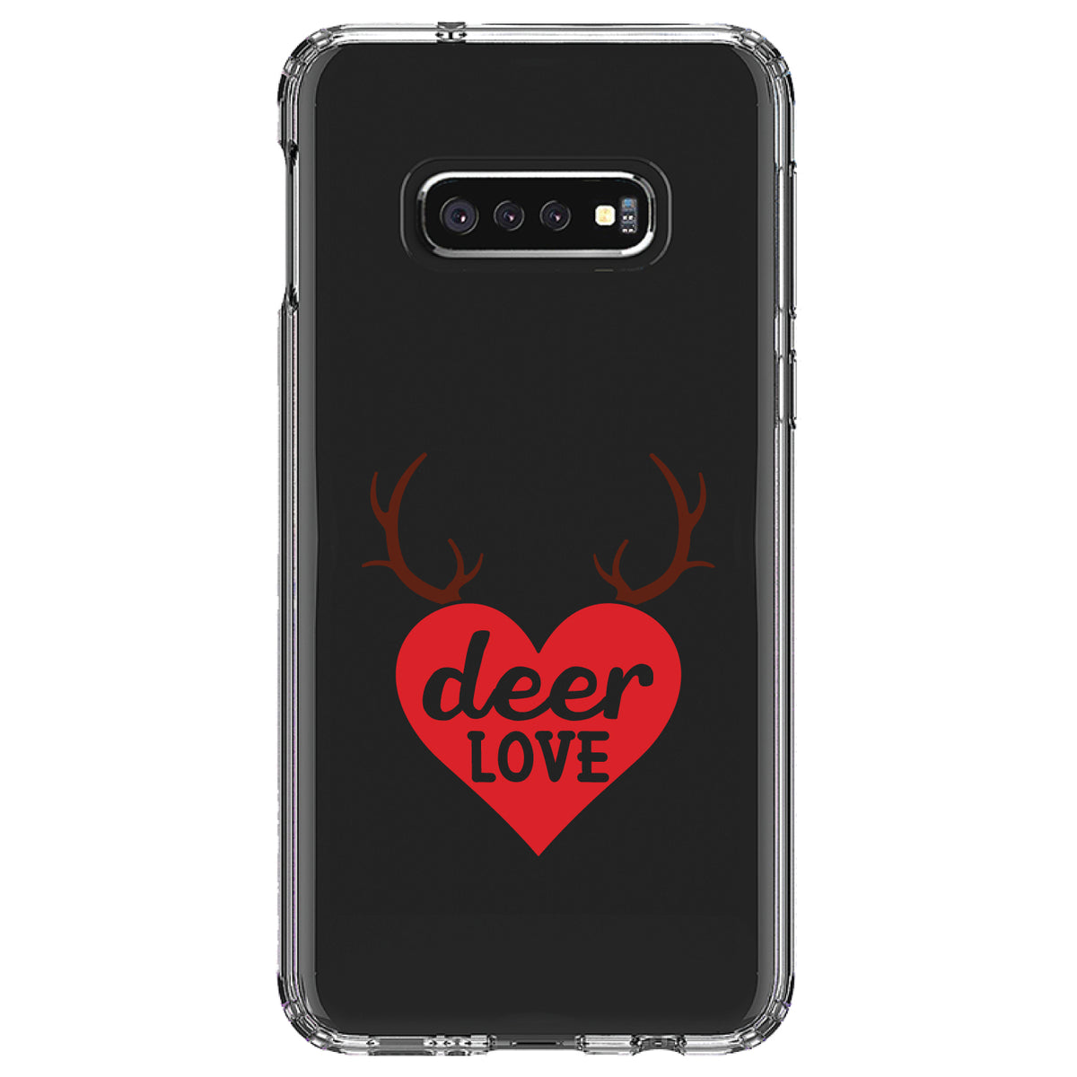 Deer Love, Red Antlers Clear Shockproof iPhone Case, view 18