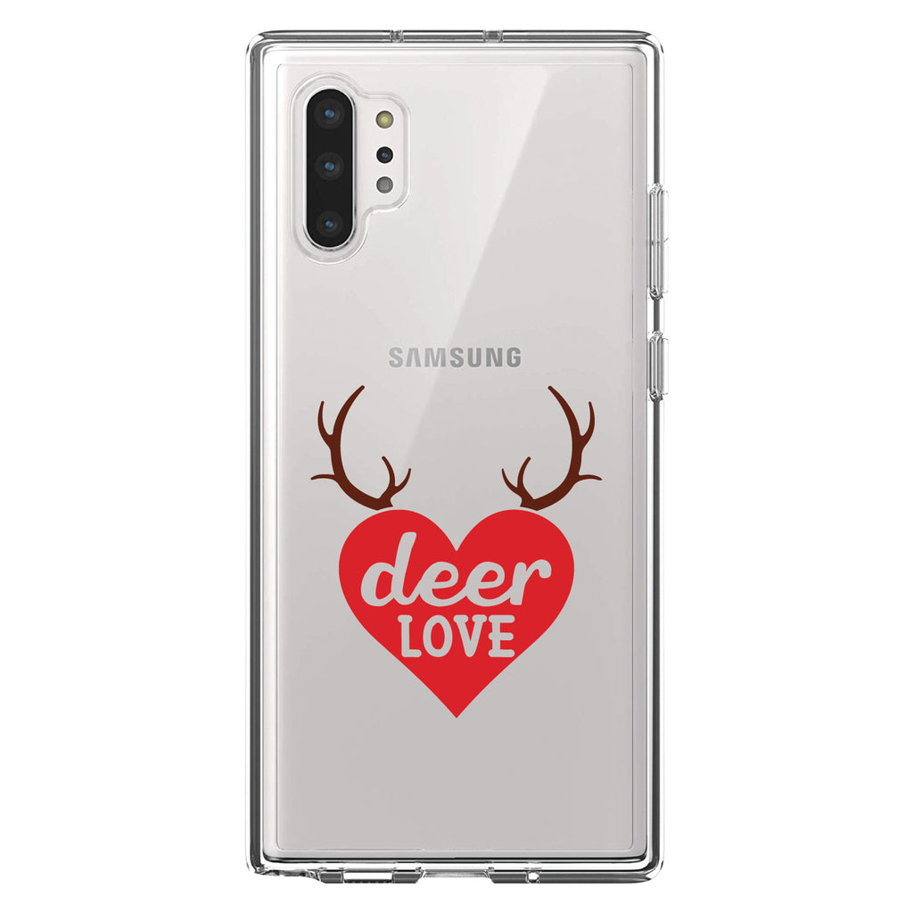 Deer Love, Red Antlers Clear Shockproof iPhone Case, view 10