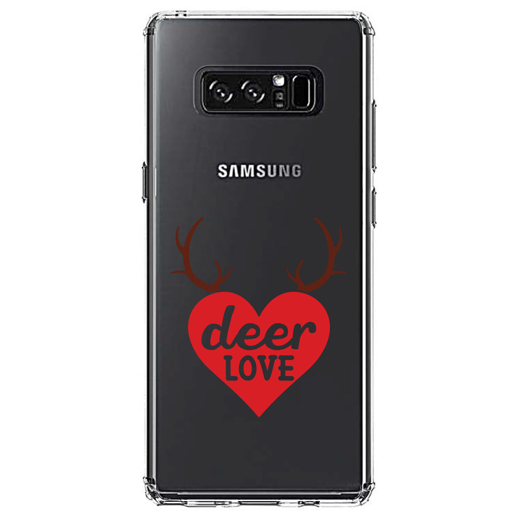 Deer Love, Red Antlers Clear Shockproof iPhone Case, view 12