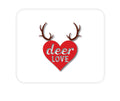 Custom Foam Rubber Mouse Pad - Deer Love - Red Antlers