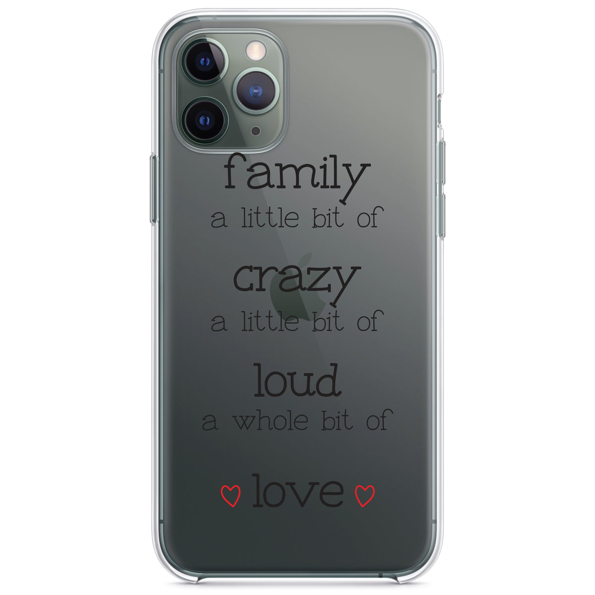 Family Crazy Loud Love Hearts Clear Shockproof iPhone Case