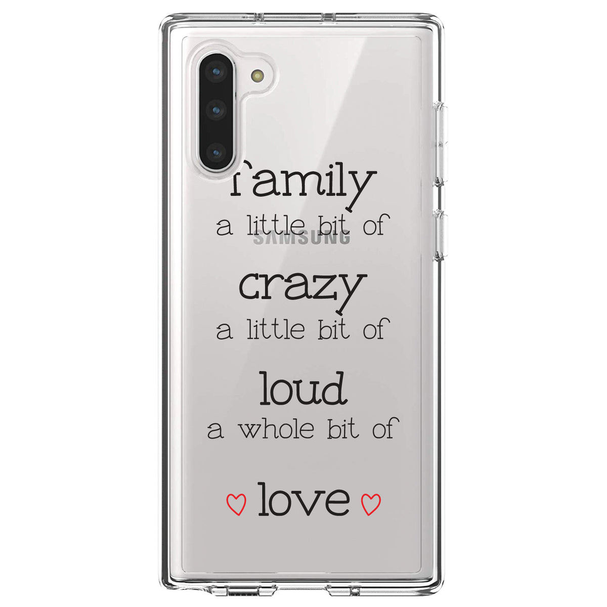 Family Crazy Loud Love Hearts Clear Shockproof iPhone Case, view 9