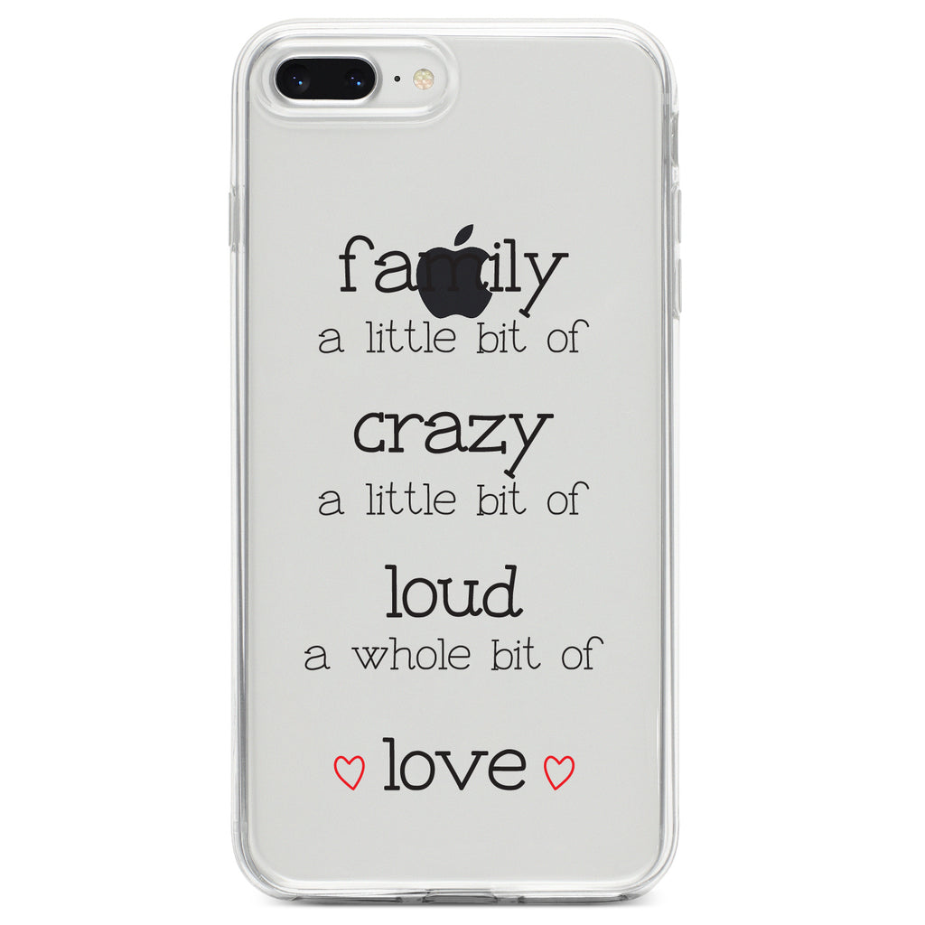 Family Crazy Loud Love Hearts Clear Shockproof iPhone Case, view 6