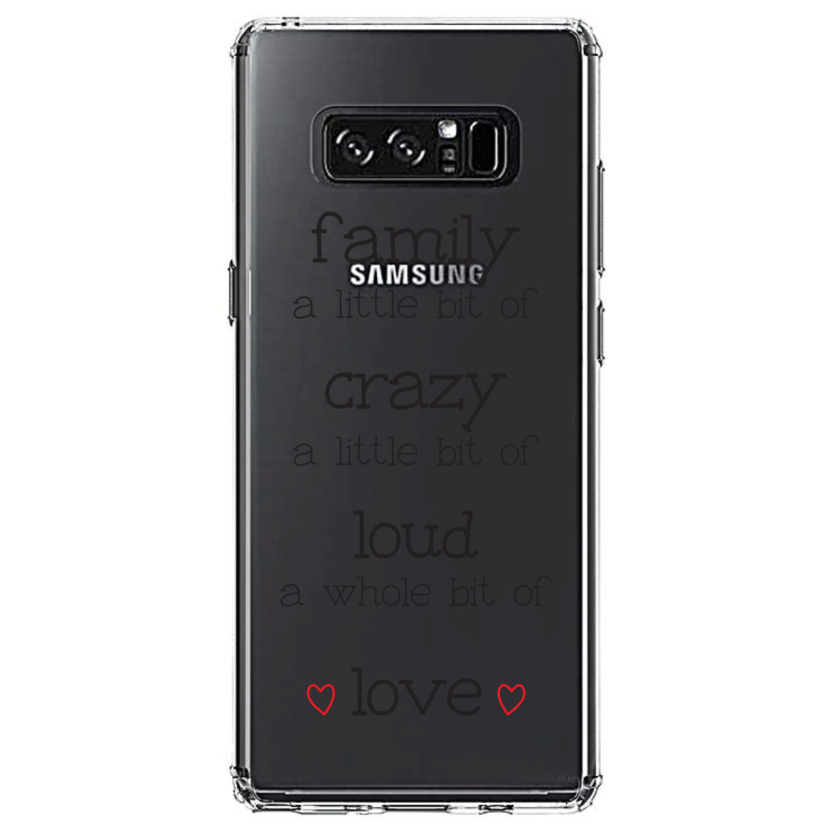 Family Crazy Loud Love Hearts Clear Shockproof iPhone Case, view 12