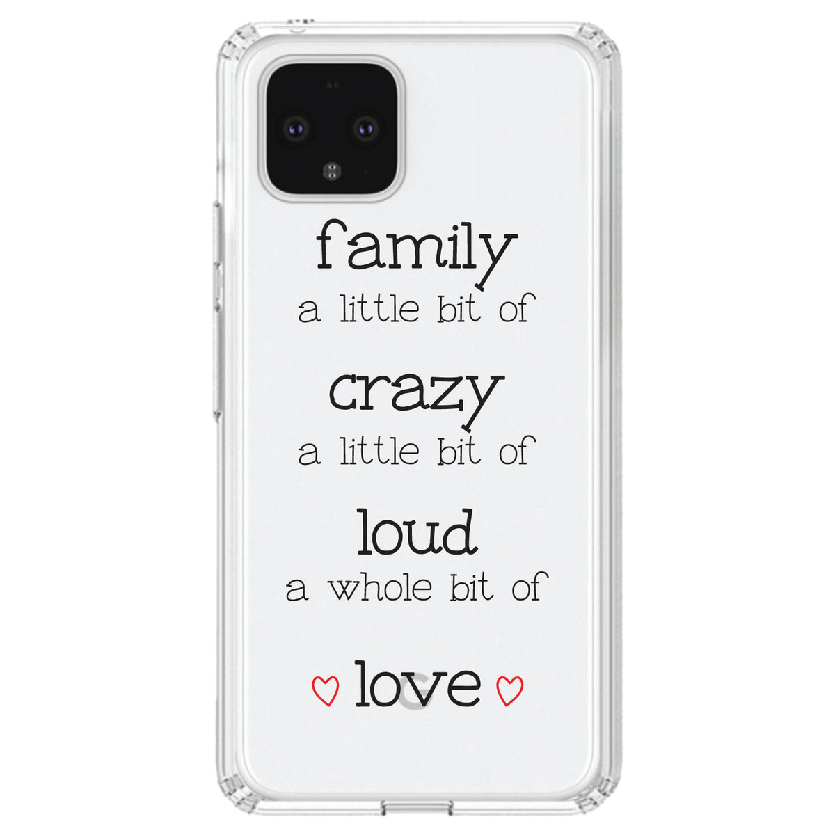 Family Crazy Loud Love Hearts Clear Shockproof iPhone Case, view 24