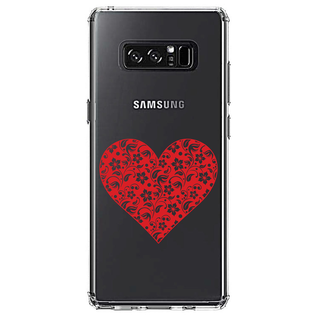 Red Floral Heart Clear Clear Shockproof iPhone Case, view 12