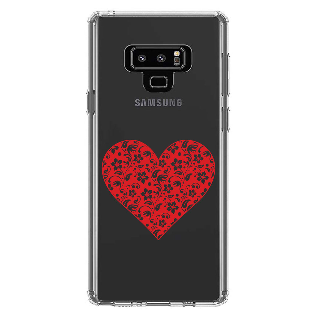 Red Floral Heart Clear Clear Shockproof iPhone Case, view 11