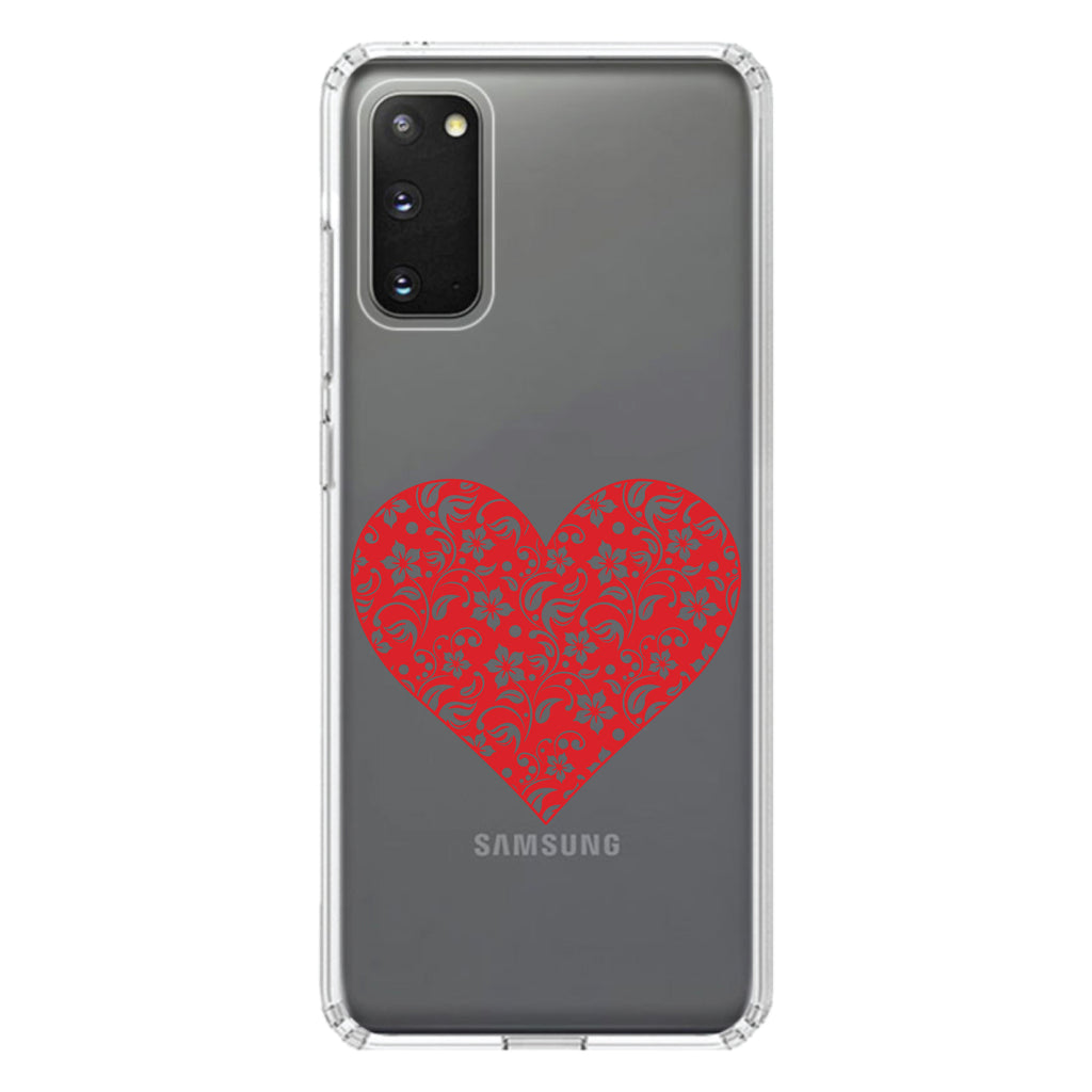 Red Floral Heart Clear Clear Shockproof iPhone Case, view 14