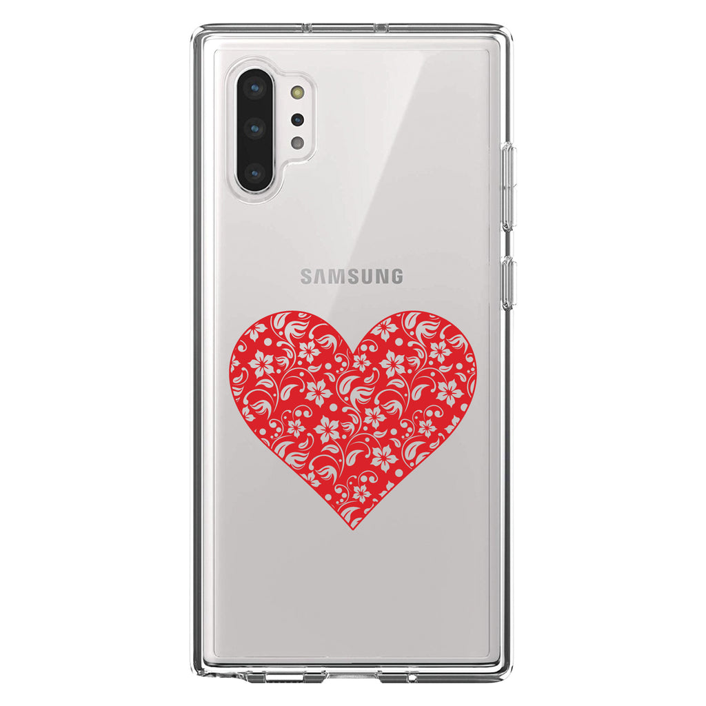 Red Floral Heart Clear Clear Shockproof iPhone Case, view 10