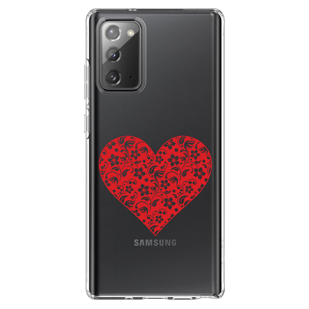 Red Floral Heart Clear Clear Shockproof iPhone Case, view 8