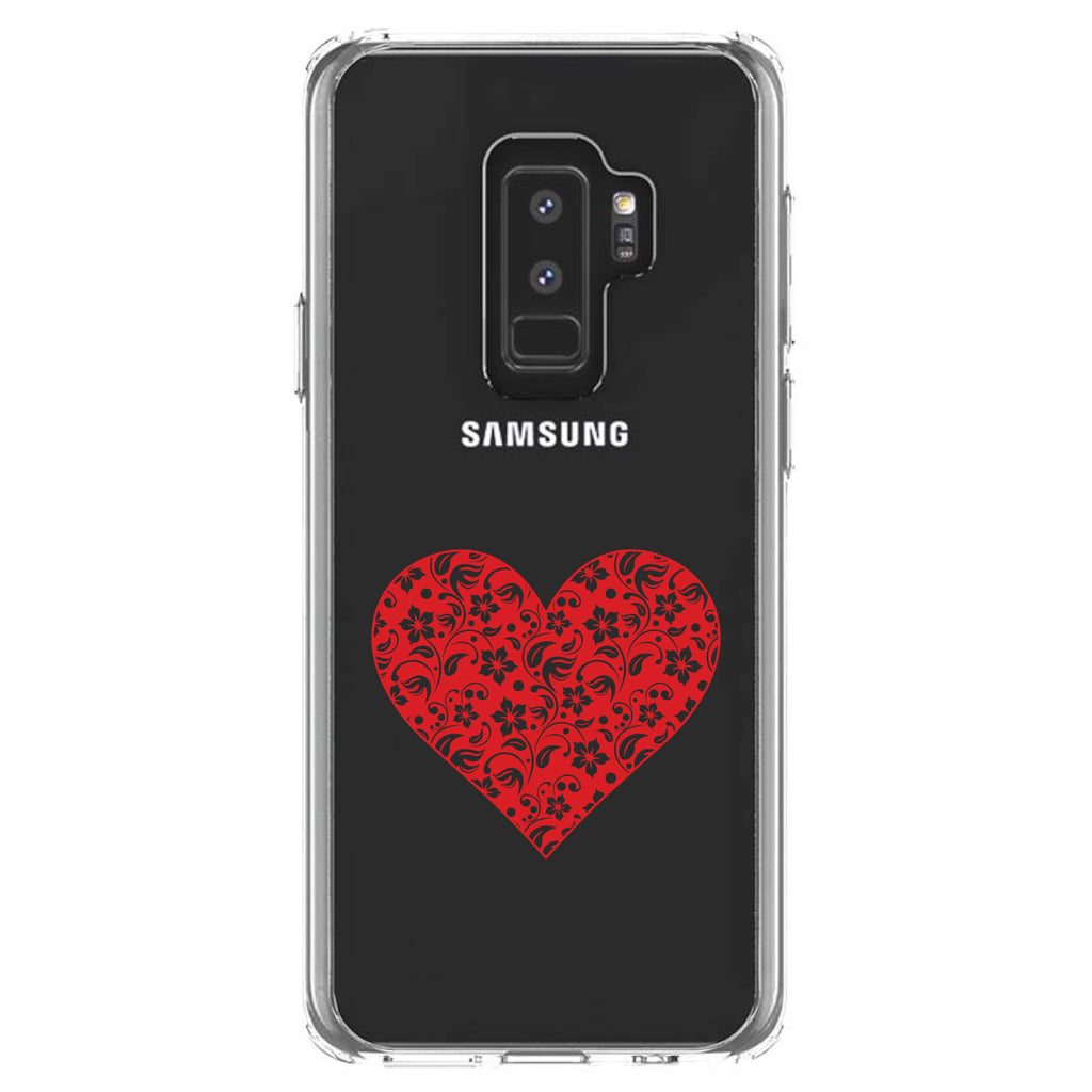 Red Floral Heart Clear Clear Shockproof iPhone Case, view 20