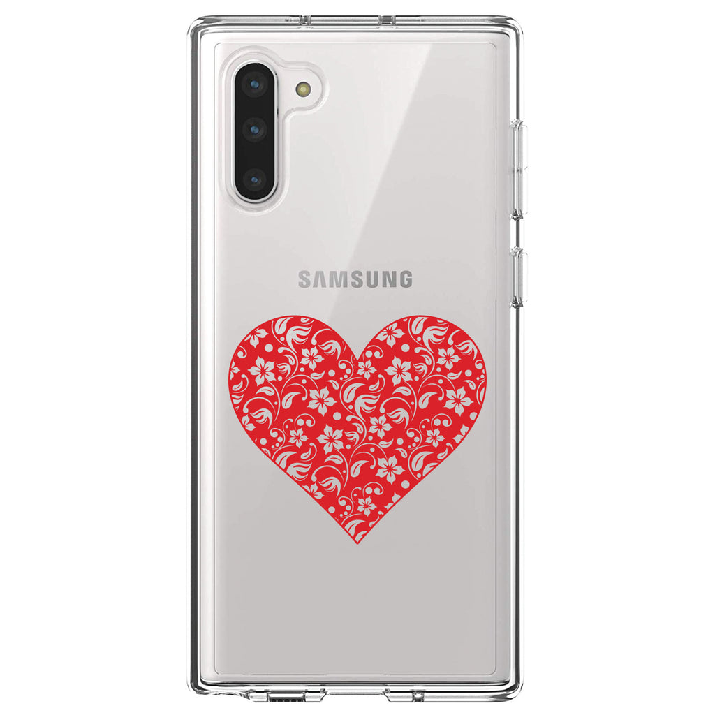 Red Floral Heart Clear Clear Shockproof iPhone Case, view 9