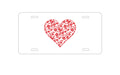 Custom Aluminum Decorative Vanity Front License Plate - Clear Red Floral Heart