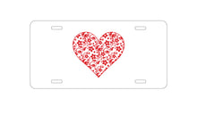 DistinctInk Custom Aluminum Decorative Vanity Front License Plate - Clear Red Floral Heart
